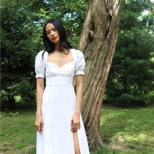 Reformation Windsor Dress - White (4)